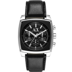 Armani Exchange Men’s Quartz Black Leather Strap Black Dial 40mm Watch AX2250
