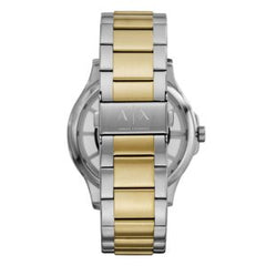 Armani Exchange Men’s Quartz Two Tone Stainless Steel Grey Skeleton Dial 46mm Watch AX2403