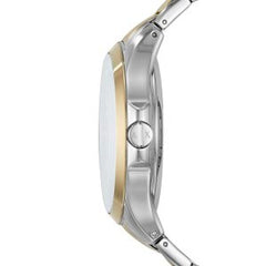 Armani Exchange Men’s Quartz Two Tone Stainless Steel Grey Skeleton Dial 46mm Watch AX2403