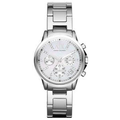 Armani Exchange Women’s Quartz Silver Stainless Steel Mother Of Pearl Dial 36mm Watch AX4324