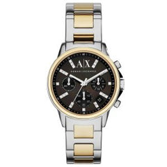 Armani Exchange Women’s Quartz Two Tone Stainless Steel Black Dial 36mm Watch AX4329