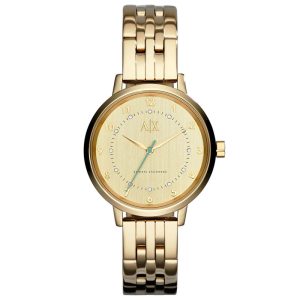 Armani Exchange Women’s Quartz Gold Stainless Steel Gold Dial 39mm Watch AX5361