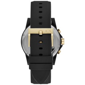 Armani Exchange Men’s Quartz Black Silicone Strap Black Dial 44mm Watch AX7105