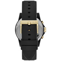 Armani Exchange Men’s Quartz Black Silicone Strap Black Dial 44mm Watch AX7105