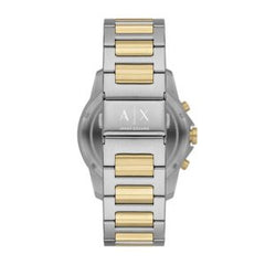Armani Exchange Men’s Quartz Two Tone Stainless Steel Black Dial 44mm Watch AX7148