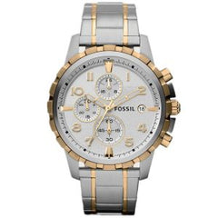 Fossil Men’s Chronograph Quartz Two-tone Stainless Steel White Dial 45mm Watch FS4795