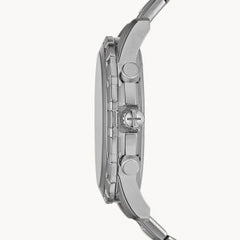 Fossil Men’s Chronograph Quartz Silver Stainless Steel Black Dial 45mm Watch FS4542