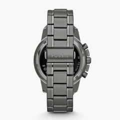 Fossil Men’s Chronograph Quartz Grey Stainless Steel Black Dial 45mm Watch FS4721
