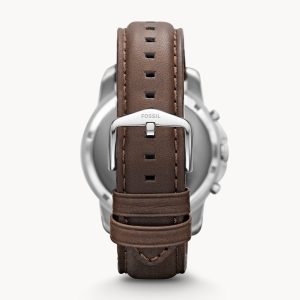 Fossil Men’s Chronograph Quartz Brown Leather Strap Beige Dial 44mm Watch FS4735