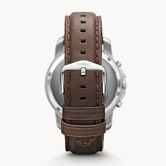 Fossil Men’s Chronograph Quartz Brown Leather Strap Beige Dial 44mm Watch FS4735
