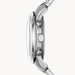 Fossil Men’s Chronograph Quartz Silver Stainless Steel Black Dial 44mm Watch FS4736