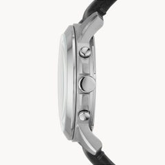 Fossil Men’s Quartz Black Leather Strap Black Dial 44mm Watch FS4812