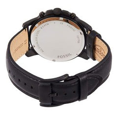 Fossil Men’s Chronograph Quartz Black Leather Strap Black Dial 45mm Watch FS5132