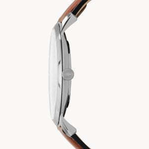 Fossil Men’s Quartz Brown Leather Strap Blue Dial 44mm Watch FS5304