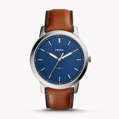 Fossil Men’s Quartz Brown Leather Strap Blue Dial 44mm Watch FS5304
