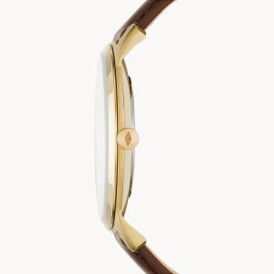 Fossil Men’s Quartz Leather Strap White Dial 44mm Watch FS5397