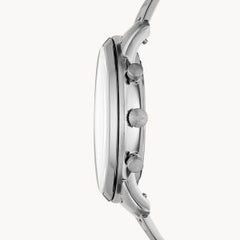 Fossil Men’s Chronograph Quartz Silver Stainless Steel White Dial 44mm Watch FS5433