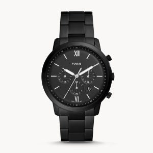 Fossil Men’s Chronograph Quartz Stainless Steel Black Dial 44mm Watch FS5474 Brand New