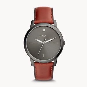 Fossil Men’s Quartz Leather Strap Grey Dial 42mm Watch FS5479