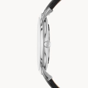 Fossil Men’s Quartz Black Leather Strap Black Dial 44mm Watch FS5497