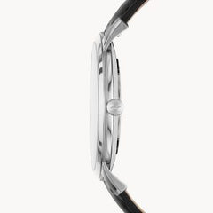 Fossil Men’s Quartz Black Leather Strap Black Dial 44mm Watch FS5497
