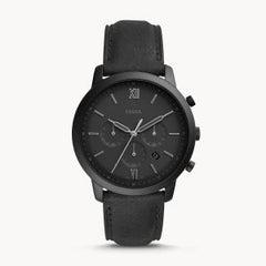 Fossil Men’s Chronograph Quartz Leather Strap Black Dial 44mm Watch FS5503
