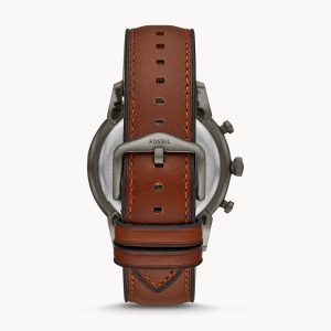 Fossil Men’s Chronograph Quartz Leather Strap Grey Dial 44mm Watch FS5522