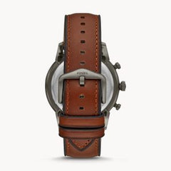 Fossil Men’s Chronograph Quartz Leather Strap Grey Dial 44mm Watch FS5522
