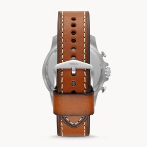 Fossil Men’s Quartz Leather Strap Blue Dial 46mm Watch FS5602