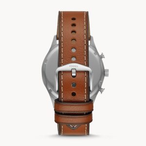 Fossil Men’s Quartz Leather Strap Blue Dial 46mm Watch FS5607