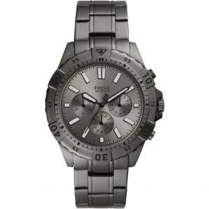 Fossil Men’s Chronograph Quartz Grey Stainless Steel Grey Dial 44mm Watch FS5621