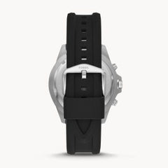 Fossil Men’s Chronograph Quartz Black Silicone Strap Black Dial 44mm Watch FS5624