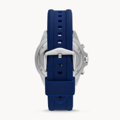 Fossil Men’s Chronograph Quartz Silicone Strap Blue Dial 44mm Watch FS5709