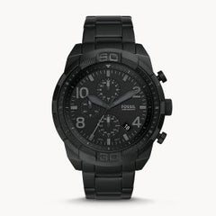 Fossil Men’s Chronograph Quartz Stainless Steel Black Dial 50mm Watch FS5712