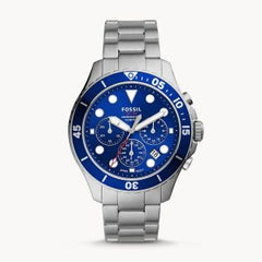 Fossil Men’s Chronograph Quartz Stainless Steel Blue Dial 46mm Watch FS5724