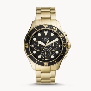 Fossil Men’s Quartz Stainless Steel Black Dial 46mm Watch FS5727