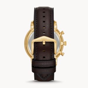 Fossil Men’s Quartz Leather Strap Black Dial 44mm Watch FS5763