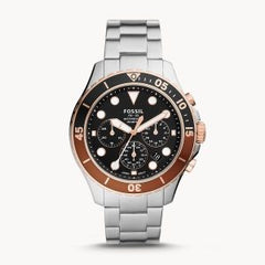 Fossil Men’s Chronograph Quartz Stainless Steel Black Dial 46mm Watch FS5768