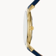 Fossil Men’s Quartz Leather Strap Blue Dial 44mm Watch FS5789