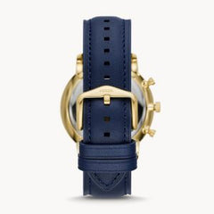 Fossil Men’s Chronograph Quartz Leather Strap Blue Dial 44mm Watch FS5790