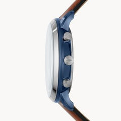 Fossil Men’s Quartz Leather Strap Blue Dial 44mm Watch FS5791