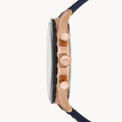 Fossil Men’s Chronograph Quartz Leather Strap Blue Dial 46mm Watch FS5814