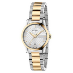 Gucci Women’s Swiss Made Quartz Stainless Steel Silver Dial 27mm Watch YA126563