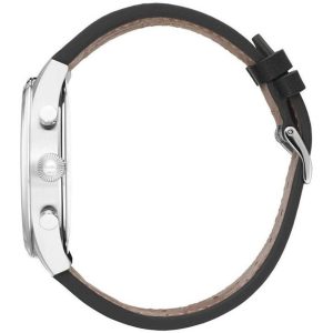 Hugo Boss Men’s Chronograph Leather Strap Black Dial 44mm Watch 1513708