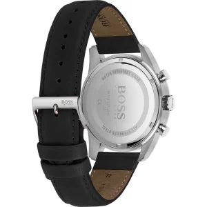 Hugo Boss Men’s Quartz Black Leather Strap Black Dial 44mm Watch 1513782