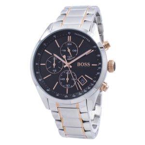 Hugo Boss Men’s Chronograph Quartz Stainless Steel Black Dial 44mm Watch 1513473