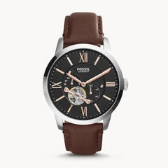 Fossil Men’s Automatic Leather Strap Blue Dial 44mm Watch ME3110