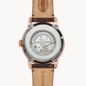Fossil Men’s Automatic Leather Strap Beige Dial 44mm Watch ME3105