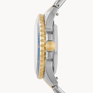 Fossil Men’s Automatic Two-tone Stainless Steel Blue Dial 42mm Watch ME3191