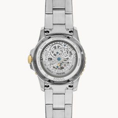 Fossil Men’s Automatic Two-tone Stainless Steel Blue Dial 42mm Watch ME3191